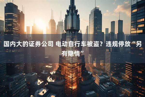 国内大的证券公司 电动自行车被盗？违规停放“另有隐情”